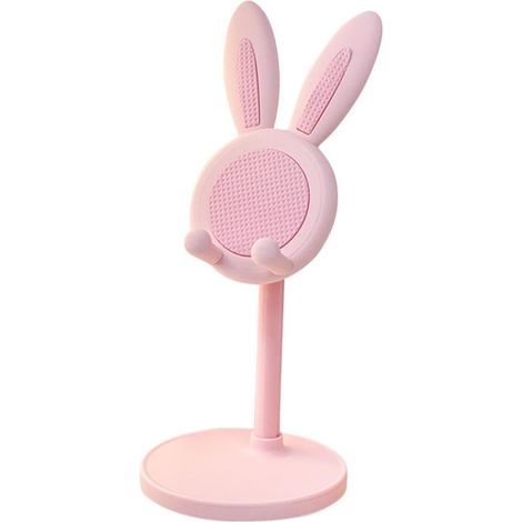 TrAdE Shop Traesio - Supporto Per Telefono Cellulare Forma Di Coniglietto Treppiede Portatile In Plastica - (1/5)