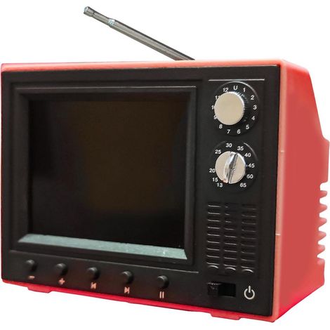 Télévision miniature pour maison de poupée à l'échelle 1:12, petite télévision rétro et ludique, cadeau pour poupées, accessoire de mobilier pour maison de poupée, rouge (1/5)