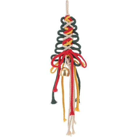 Pendentif cloche de Noël avec corde tressée, cloches vintage en métal, décoration de porte avec cloche rustique, décoration suspendue pour sapin de Noël en style ferme (1/4)