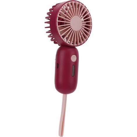 Mini ventilateur portable à trois vitesses, rechargeable par USB, avec cordon, idéal pour une utilisation en extérieur, en dortoir et à domicile. (1/5)