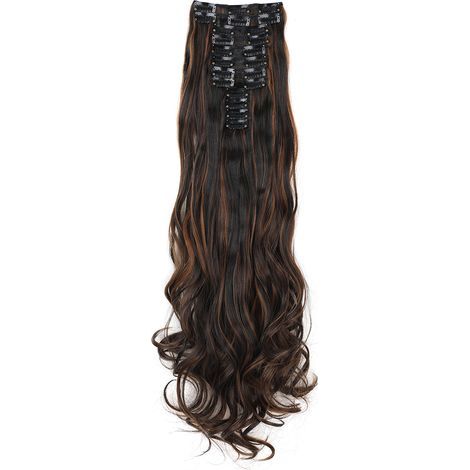 T2312 Clip-in Haarverlängerungen, lockere Locken, lang und voluminös, 61 cm (24 Zoll), natürlich und weich für Damen, trendige Frisur (1/5)