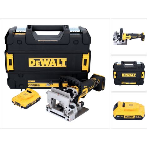 DeWalt DCW 682 NT Akku Flachdübelfräse 18 V 102 x 20 mm Brushless + 1x Akku 2,0 Ah + TSTAK - ohne Ladegerät