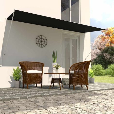 Auvent rétractable, Store Banne, Marquise Brise-soleil 400x150 cm Anthracite LKOWF66623