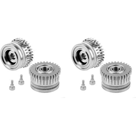 2x gehärtetes Stahl-Extruderzahnrad für K1/K1C/K1 Max/Ender3v3/V3Plus, verschleißfestes Doppelzahnrad
