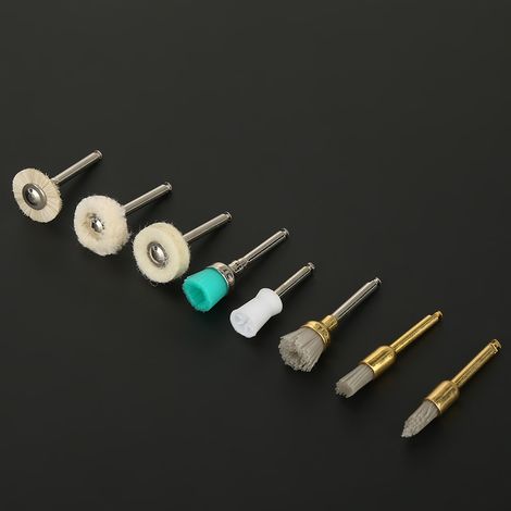 Kit de polissage dentaire 80 pièces : cupule en alumine, brosse en nylon, coton, laine et feutre (1/5)