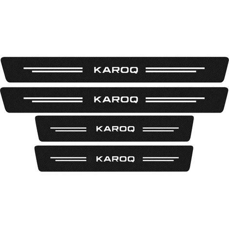 (4 pièces pour Karoq) 4 autocollants de protection en cuir et fibre de carbone pour seuils de porte de Skoda Karoq NU7 Accessoires décoratifs et adhésives pour la protection des pédales et des seuils  (1/3)