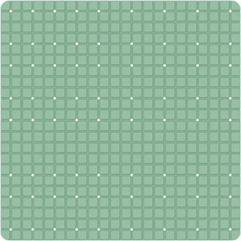 TRADE SHOP - Tappeto Tappetino Verde Pvc Antiscivolo Per Vasca Bagno Doccia Quadrato 52x52cm 79764 -
