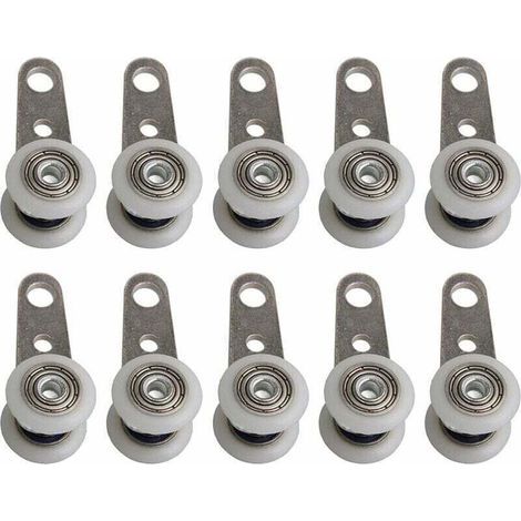Ulisem Set mit 10 Rollen für Terrassentüren oder Schiebetüren – Metall und Kunststoff – 4,5 x 1,9 cm (1/4)