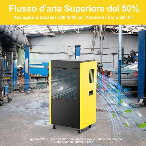 DAHTEC Deumidificatore Industriale Elettrico (max. 90 L/giorno), con Pompa Integrata e Scarico, Adatto per Cantine e Ambienti Fino a 260 m²/650 m³ (1/5)