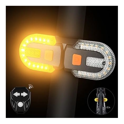 SHINING HOUSE Feu arrière de vélo avec clignotant – Télécommande sans fil divisée pour cyclisme, rechargeable, 5 modes d'avertissement de sécurité, lumière stroboscopique 6,2 x 4,7 x 2,5 cm