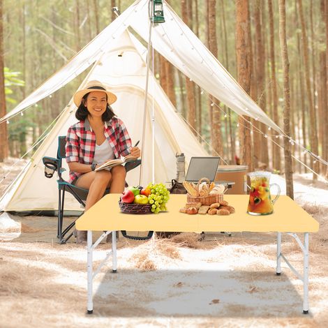 table pliante table repas portable 125 cm réglable OKMYHOME (1/3)