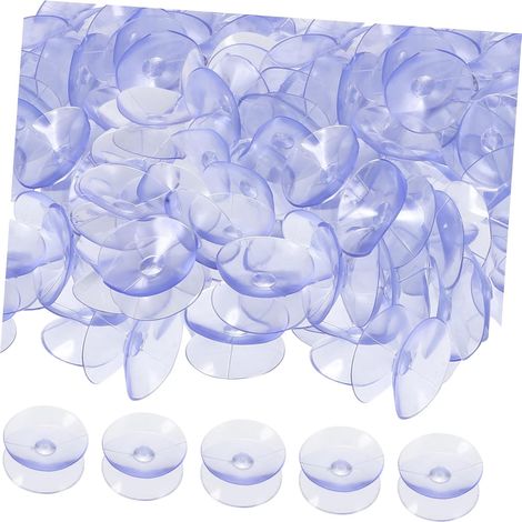 100pièces Lot de Crochets à Ventouses pour Vitres Crochets Double Face et Ventouses (1/5)