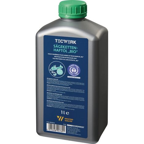 TECWERK Sägekettenhaftöl BIO 52 mm²/s (bei 40GradC) 1l Flasche TECWERK