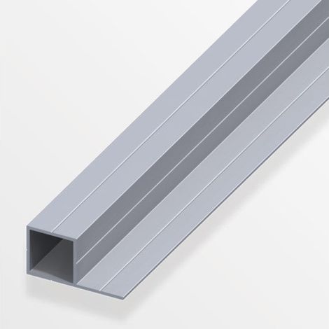 Tube carré aluminium brut 1m – Section 3.75 x 1.95 cm – Surface rainurée – Pour connecteurs en milieu humide – Alfer