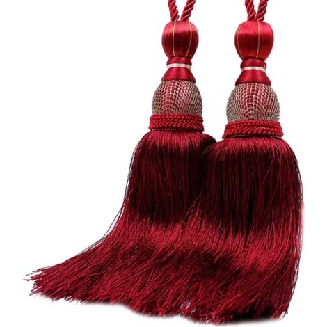 2 embrasses gland rouge violacé – polyester, style vintage (1/4)