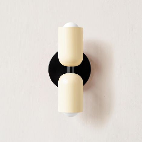 E26 Nordic Double Head Bedside Bedside Wall Lampe Moderne Simple Couleur Salon Fond Mur d'entrée de l'allée Lampe murale (Couleur (1/5)