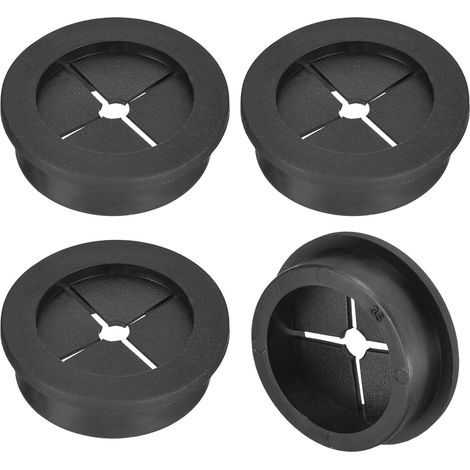 4 Pcs Passe-Câble pour Cordon, 35mm Passe-Câble de Bureau en Caoutchouc Flexible Grommets de Fil Cache-Trou pour Bureau Organisateur de Câbles d'Ordinateur, Noir (1/5)