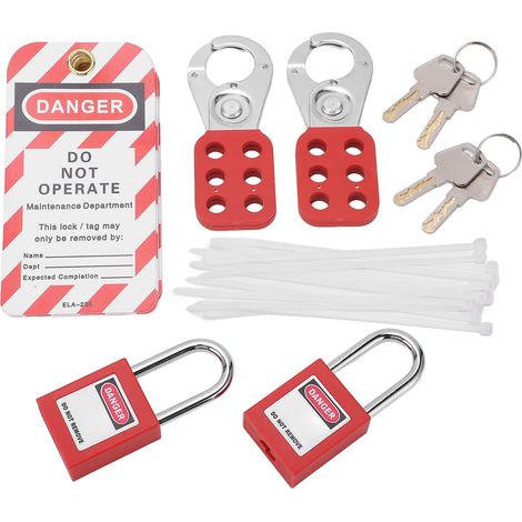 Elektrisches Lockout-Tagout-Kit mit Sicherheitsvorhängeschlössern und Haspen, Loto-, Lockout-Tagout-Kit für mit Lock Gekennzeichnete Produkte, Tasche für Sicherheitsausrüstung (1/5)