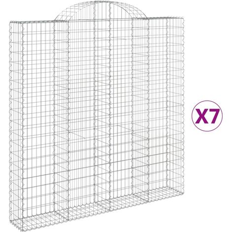 Maison Exclusive - Paniers à gabions arqués 7 pcs 200x30x200/220 cm fer galvanisé