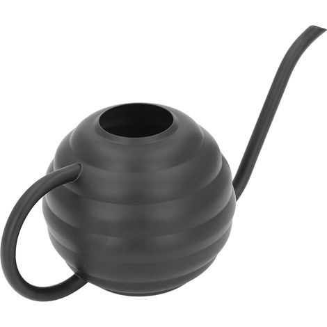Arrosoir en acier inoxydable, facile à utiliser, multifonctionnel et portable, avec long bec verseur, idéal pour le jardinage. Couleur : noir. Capacité : 400 ml. (1/5)