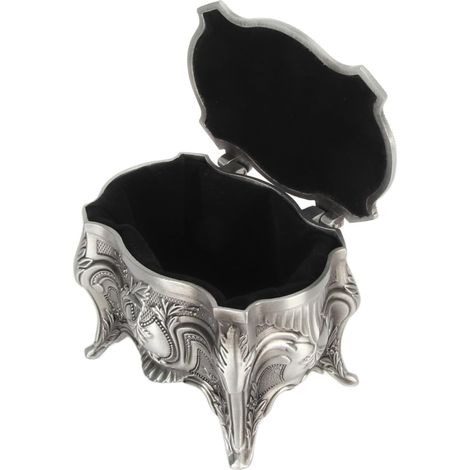 Boîte à Bijoux Vintage, Boîte De Rangement De Trésors à Tige De Style Européen Créatif pour la Maison, Boîte Rétro pour Cadeau d'anniversaire De Mariage, en Alliage De Zinc (1/5)