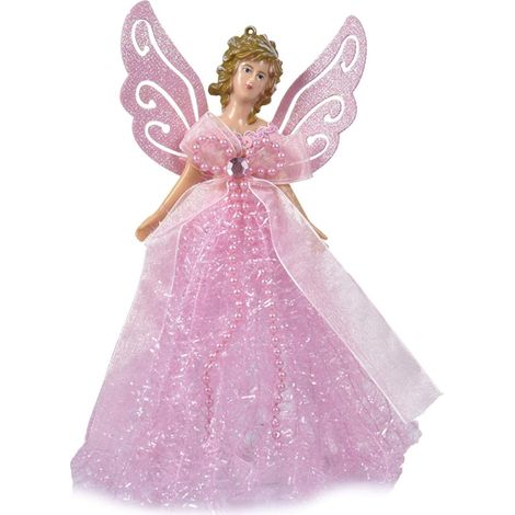 Angel - Christmas Tree Topper - 22 cm Height - Silver Wings - Eco-Friendly Material - For Home Tree Decoration - 1 Piece (1/5)