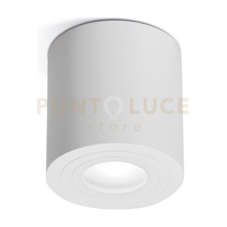 GES1073- PLAFONIERA ALLUMINIO BIANCO TONDA 1 LUCE ATTACCO GU10 D.9CM