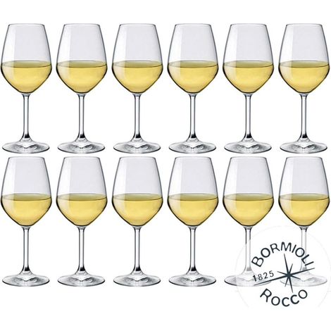 12 calici con piede degustazione vino bianco Bicchieri Divino Cl 44 bormioli tavola elegante occasioni speciali regalo (1/5)