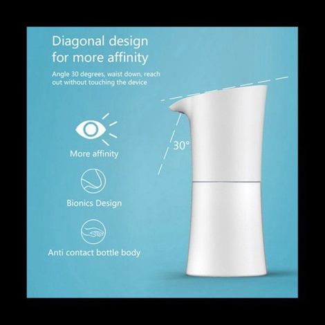 Distributeur De Savon En Mousse - Capteur Infrarouge Sans Contact - Pour Salle De Bain Cuisine Bureau - 105x87x205 mm - Alimentation 4 Piles AA (1/5)
