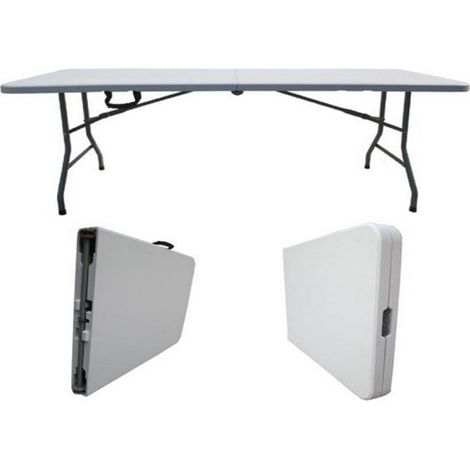 Tavolo pieghevole in acciaio e plastica 240x76x74 h cm (1/4)
