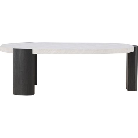 Table basse ovale en bois 125x70.5cm - Beige - Kres (1/5)