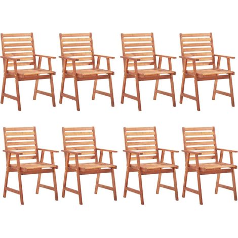 Maison Exclusive - Garten-Essstühle 8 Stk. mit Kissen Massivholz