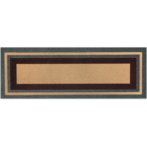 Zerbino Ingresso Antiscivolo Salva Gradino 25x70 Tappeto Gomma Asciugapassi 100% Made In Italy - Marrone