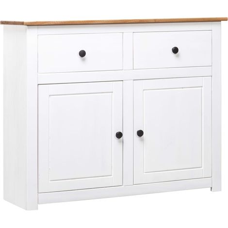 Credenza buffet cassettiera mobile contenitore organizer cucina soggiorno soggiorno 93 x 40 x 80 cm Pino Panama Range bianco 020030541