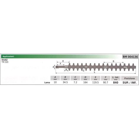 Cuchilla superior/inferior KAAZ TM 320 004136
