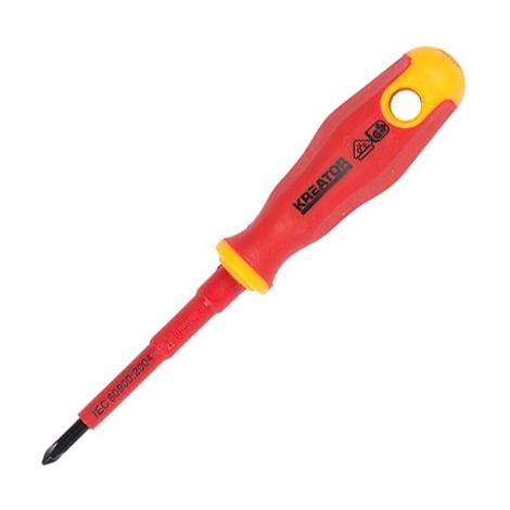 Destornillador philips con eje de PH1x80mm y aislamiento VDE de hasta 1000V (mango bimaterial) (1/2)