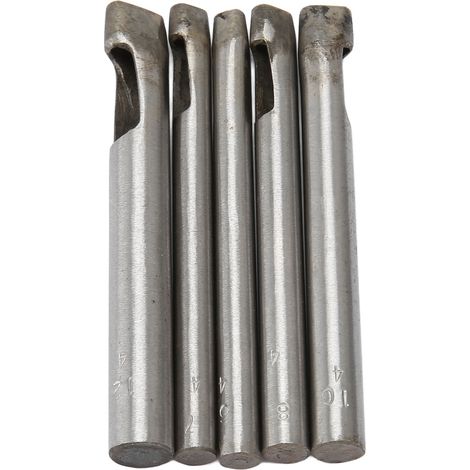 Ce jeu de 5 emporte-pièces ovales pour cuir, de tailles 6x4mm, 7x4mm, 8x4mm, 10x4mm et 12x4mm, est fabriqué en acier haute dureté et convient au caoutchouc et à la toile. (1/5)