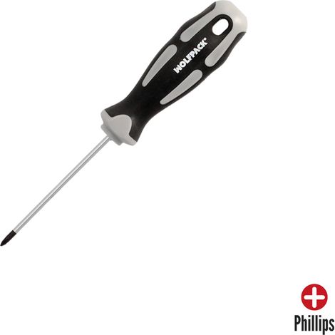 Destornillador Phillips PH 0 Ø3.0x75mm Acero S2 & Mango TPR – DIN5262 (1/5)
