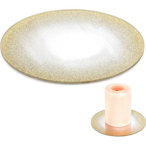 Soporte para composiciones de velas decorativas cristal espejado purpurina 15 cm