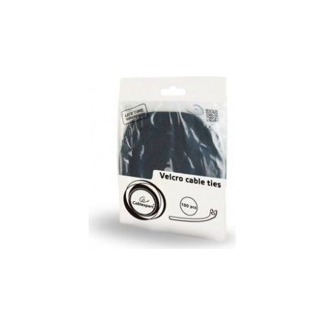 Gembird Velcro zipsové káblové viazacie pásky s dĺžkou 210 mm a šírkou 12 mm, čierne, 100 pack (1/4)