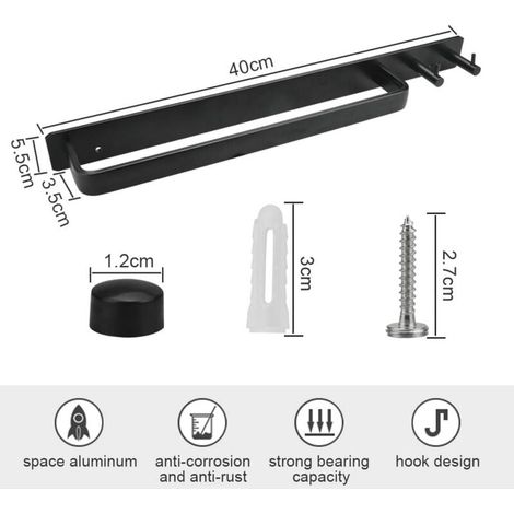 Bathroom Towel Rack Rustproof Towel Bar Aluminum Towel Holder Wall Mounted Towel Rack Towel Shelf with MUMU (1/3)