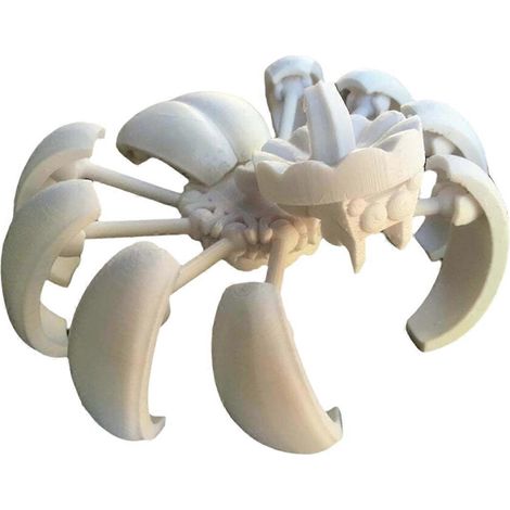 3D-gedruckte Kürbisspinne, weiße Kürbis-Anti-Stress-Schreibtischfigur (1/5)