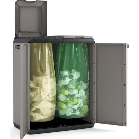 Systèmes de tri des déchets,Poubelles,68x39x85cm,Gris (1/5)