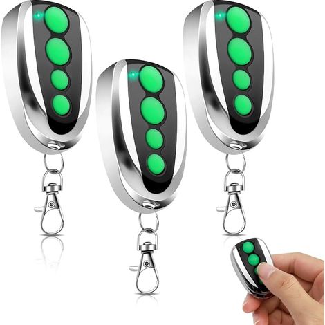 433,92MHz Telecommande Compatible avec M12,4 canaux télécommande Porte de Garage pour ouvre-portail coulissant automatique,Lot de 3 (1/5)