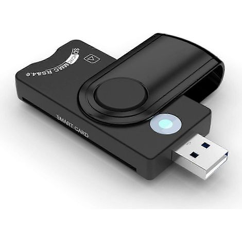 Lecteur de cartes à puce USB 7-en-1 (SIM/CAC/DOD) et adaptateur de cartes mémoire (SDHC/SDXC/Micro SD) (1/5)