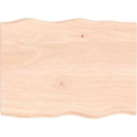 Dessus de table, Plateau De Table bois chêne massif non traité bordure assortie LKF46921 (1/4)