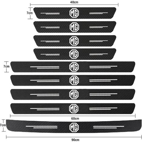 (9 pièces pour MG) Protections de seuil de porte de voiture,motif fibre de carbone,autocollants pour MG MGGT MGRX5 MGRX8 MGHS MGZS MGZX MG3 MG5 MG6 (1/3)