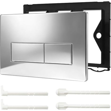 JSSEVN - Wall-hung toilet flush plate, dual flush toilet activation plate, compatible with GEBERIT SIGMA01 UP300/320, (Electrolytic silver) (1/4)