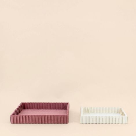 Set de 2 plateaux à bijoux en velours plissé (1/5)