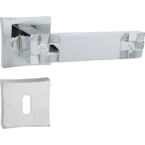 DOMINO Poignée de porte TORO QR M6 BB Poignée avec rosace BB pour clé Chromé brillant (1/5)